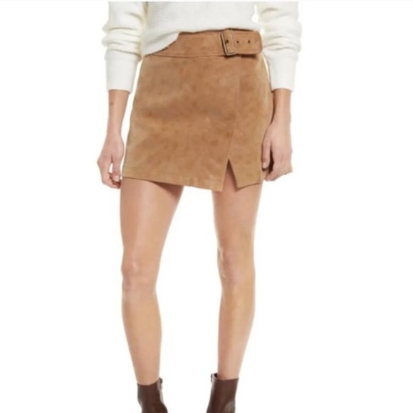 Free People Dresses & Skirts - NWT Free People Ari Camel Vegan Suede Wrap Skirt 2
